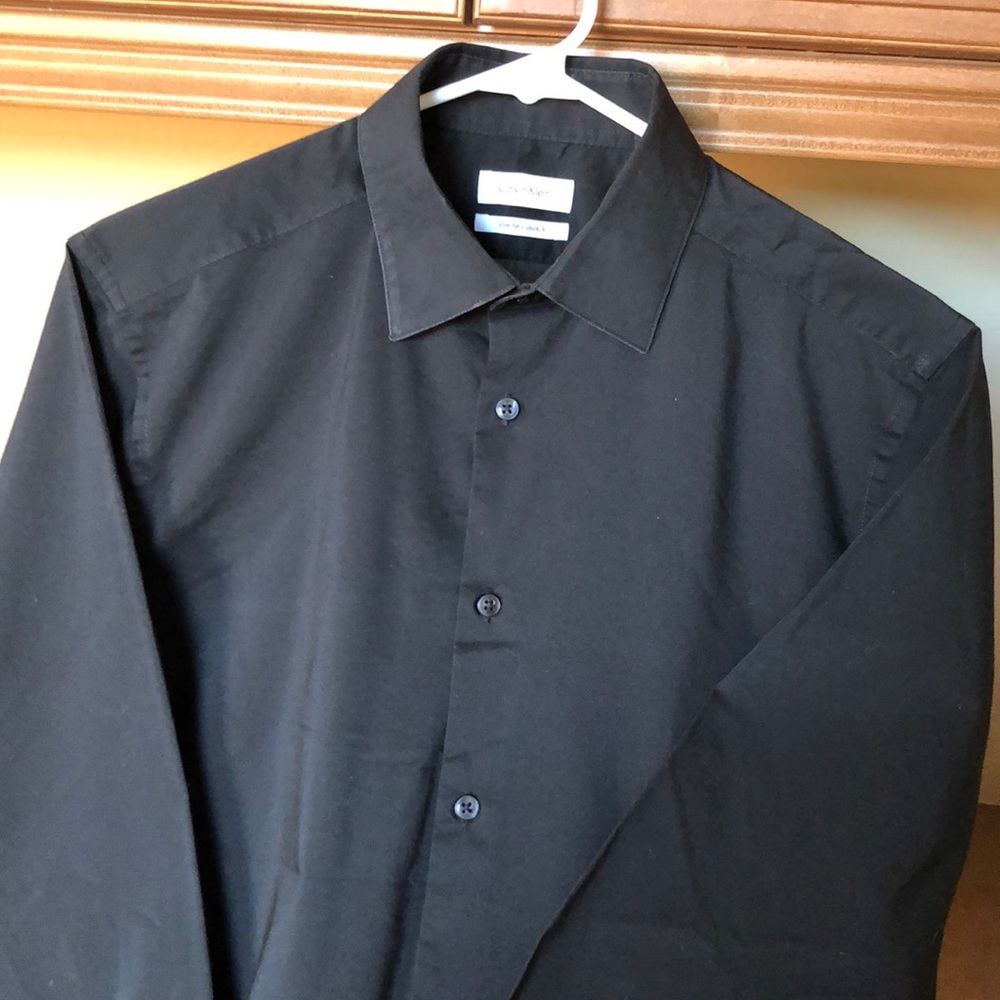 Calvin Klein black button-up dress shirt